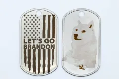 Brandon and Doge on dog tags